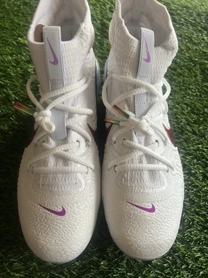 Nike Men’s Size  8 Alpha Huarache NXT  Rainbow Metal Baseball Cleats DJ6517-101 - Image 1 of 4