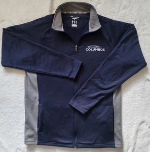 Champion Men's M Powertrain Navy Blue Full Zip Fleece Jacket - Picture 1 of 8