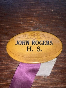 Pulsante spilla calcio scuola superiore John Rogers vintage - Foto 1 di 4