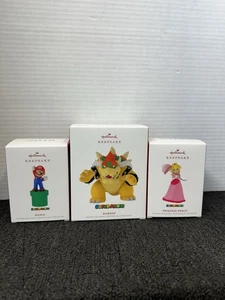 LOT OF 3 SUPER MARIO HALLMARK KEEPSAKE ORNAMENTS peach bowser NIB B33 - Picture 1 of 4