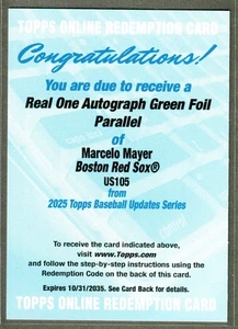 2025 Topps Update Marcelo Mayer Rookie Auto Real One Green Foil Redemption RC SP - Bild 1 von 1