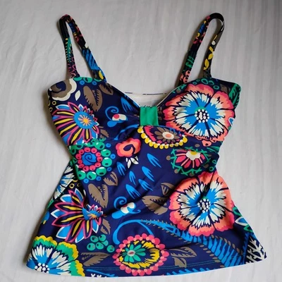 Traje de baño Boden 4 Tankini Top Sujetador Tropical Floral Resort Playa Elástico  Foto 1 de 4