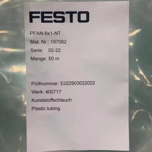 1Pcs New PFAN-6X1-NT 197062 High-temperature resistant plastic tubing 50M - Bild 1 von 1