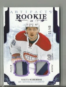 2017-18 UD Artifacts Nikita Scherbak Dual Patch Rookie Card RC #ed 21 / 49 - Picture 1 of 1