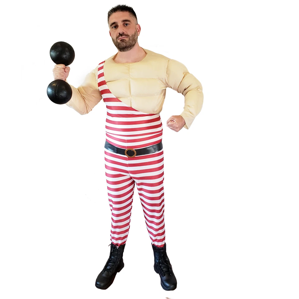 Цирк мышцы сильный человек Карни костюм 20-х Хэллоуин один размер Carny мышцы груди - Изображение 1 из 1
