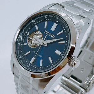 Seiko SCVE051 Automatic Mechanical Skeleton Stainless Men Watch Japan Blue 42mm - Picture 1 of 23