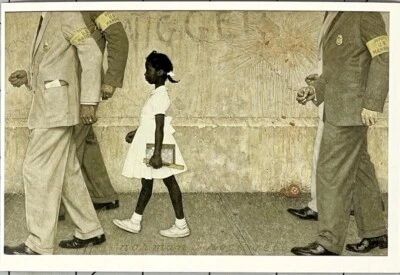 Cartão impresso arte Charley Norman Rockwell - The Problem We All Live With 1964  - Imagem 1 de 4