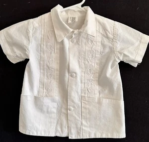Boy’s White Short Sleeve Cubavera Button Up Shirt With Pockets - Picture 1 of 4
