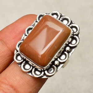 Red Onyx Gemstone 925 Sterling Silver Handmade Jewelry Ring 7.5 - Picture 1 of 6