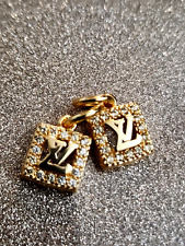 Louis Vuitton tiny 8 mm zip pulls rhinestones set of 2 GOLD