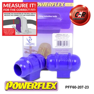 Powerflex Fr ARB Outer Mnts 23mm For Renault Clio 2 incl 172 + 182 PFF60-207-23 - Image 1 of 4