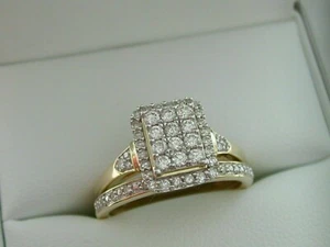 2Ct Lab-Created Diamond Women's Bridal Set Wedding Ring 14K Yellow Gold Over - Picture 1 of 5