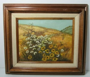 Oil on Canvas Flowers In A Midwest Landscape By Unknown Artist - Picture 1 of 7