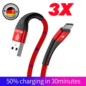 3x USB Typ-C Ladekabel für Samsung Handy Huawei Xiaomi 1m | 2m Typ C Handy Kabel - Bild 1 von 11