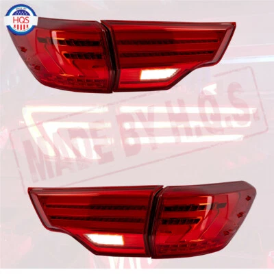 Par de luces traseras LED rojas transparentes para Toyota Highlander 2014-2018 Foto 1 de 4