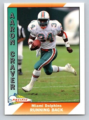 Aaron Craver 1991 Pacific #607 Miami Dolphins RC - Image 1 of 2