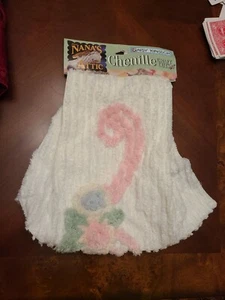NOS Daisy KingdomFtom NANA'S ATTIC Chenille Craft Cuts Fabric Pink Floral  17x28 - Picture 1 of 3