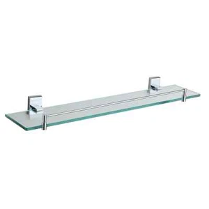 Showerdrape Unity 500mm Chrome Stainless Steel Wall Mounted Glass Vanity Shelf - Picture 1 of 1