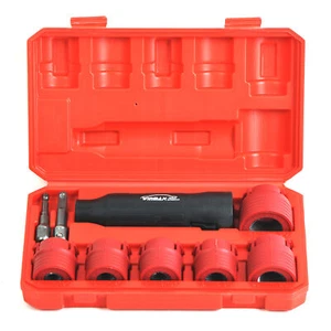 1/4" Hex-1/2" Square Dr Wheel Stud Cleaner Tool Set for Removing Rust and Debris - Picture 1 of 17