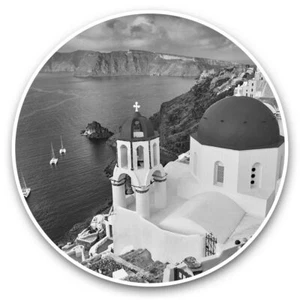 2 x Vinyl Stickers 20cm (bw) - Santorini Greece Greek Travel Beach  #43477 - Afbeelding 1 van 8