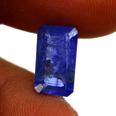 Piedra preciosa de alta calidad certificada de tanzanita natural sin tratar corte esmeralda de 3,52 quilates Foto 1 de 4