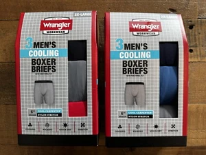 Wrangler Mens 6" Cooling Boxer Briefs 6 Pack Underwear - Multicolored L XL 2XL - Picture 1 of 7