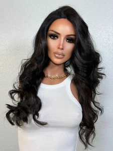 Thick Blowout Body-wave Dominican Textured Natural Human Hair Blend Wig - Picture 1 of 9