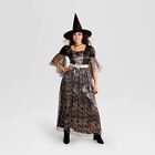 Women's Star Witch Halloween Costume Dress & Hat - Adult 8-10 Medium