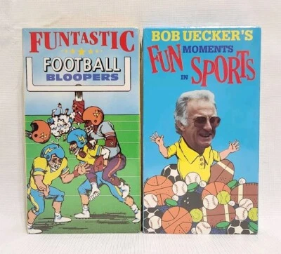 Vintage Funtastic Football Bloopers & Bob Uecker's Fun Moments In Sports VHS Lot - Image 1 of 4