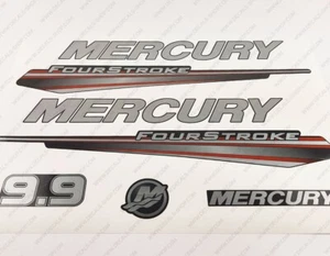 Mercury 9.9 hp Four Stroke 2013-2017 RED outboard engine decals sticker - Picture 1 of 7