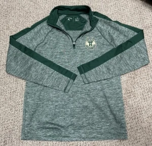 Men's M Milwaukee Bucks NBA Basketball ANTIGUA 1/4 Zip LongSleeve Pullover - Picture 1 of 5