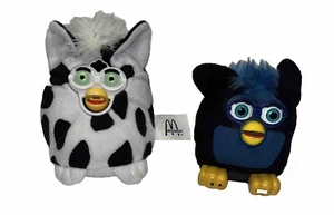 2000 and 2001 Tiger Furby - Cow Print and Tiger Furby Black & Blue Soft Toy - Picture 1 of 17