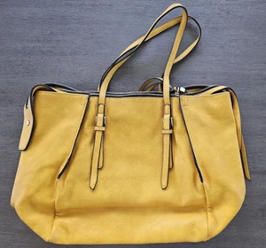 Große gelbe Handtasche Geldbeutel von Urban Expressions veganes Kunstleder senf - Bild 1 von 7