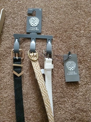 NUEVO Cinturones Vince Camuto 3 Para 1 Talla XL Blanco/Negro/Beige  Foto 1 de 4