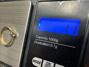 MASSIVER 14K GOLD DIAMANT RING 1,2 GRAMM GRÖSSE 7 ZIRKONIA NACHLASSFUND GEPRÜFT - Bild 1 von 7