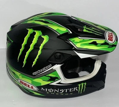 MONSTER ENERGY men’s Large MX9 Pro Circuit Green Camo Bell Helmet NEW IN BOX - Imagem 1 de 4