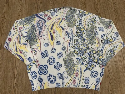 EUC Men's Supreme Paisley Sweater Sweatshirt Knit Cotton WHT Size Large White - Image 1 of 4