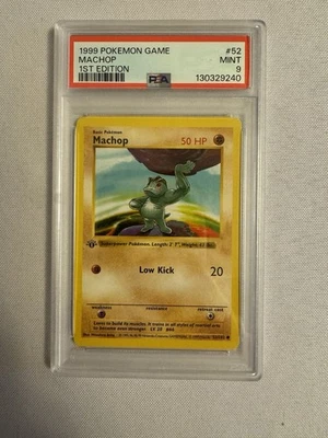 1999 Pokemon - 1st Edition Shadowless Machop - Base Set 52/102 - PSA 9 Mint!! - Image 1 of 4