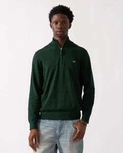 GANT Mens Classic Cotton Half Zip Jumper - Picture 1 of 56