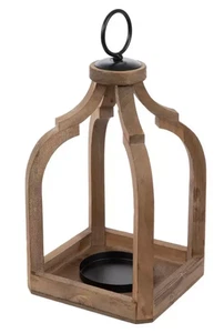 Wood & Metal Lantern New - Picture 1 of 1