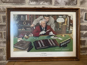 1973 Franklin Mint Norman Rockwell The Collector Framed Hudson’s Dept Artwork - Picture 1 of 7