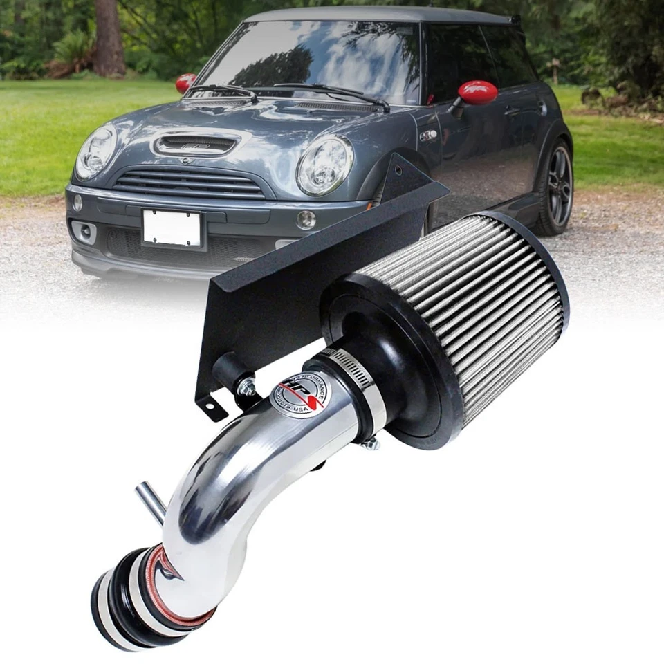 Kit de admisión de aire HPS Polish Shortram + protector térmico con filtro para 02-07 Mini Cooper Foto 1 de 3