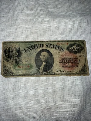 Billete de 1 dólar de curso legal Rainbow de 1869 Foto 1 de 4