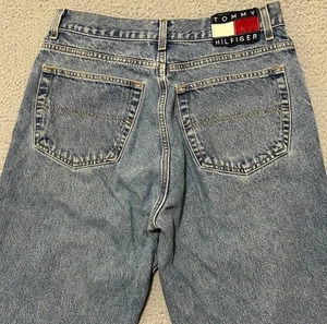 Vintage 90s Tommy Hilfiger Jeans Men 32x30 Blue Freedom Big Flag Logo 1997 - Picture 1 of 14