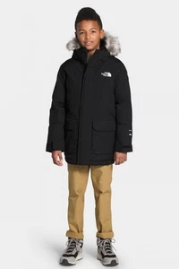 THE NORTH FACE Authentic BOYS' MCMURDO BLACK PARKA DRYVENT black 550 BNWT - Picture 1 of 15
