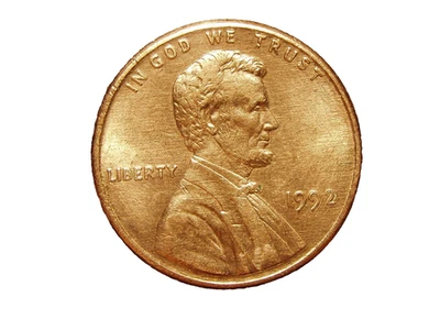1992  CLEANED  LINCOLN MEMORIAL CENT #6 - Image 1 of 2