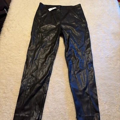 Pantalones de imitación de cuero negro Ann Taylor para mujer talla 12 Foto 1 de 4