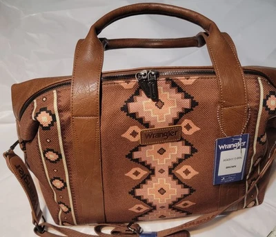 Bolso de Lona Wrangler Southwestern Estampado Marrón Azteca Foto 1 de 4