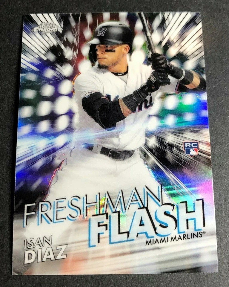 2020 Topps Chrome FRESHMAN FLASH Refractor ISAN DIAZ Marlins RC #FF-14 - Image 1 of 1