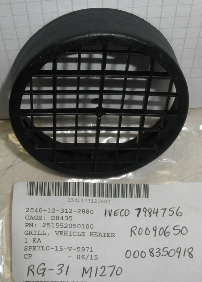 251552050100 Eberspaecher 75mm Heater Grille  Fits Daimler 0008350918 Iveco 7... Foto 1 de 1